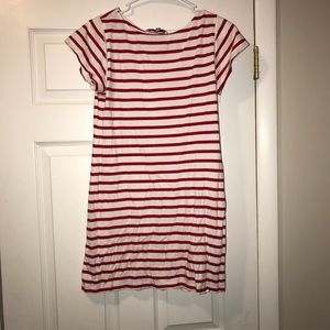 Red/White Stripe Short Sleeve T-shirt Dress Size S